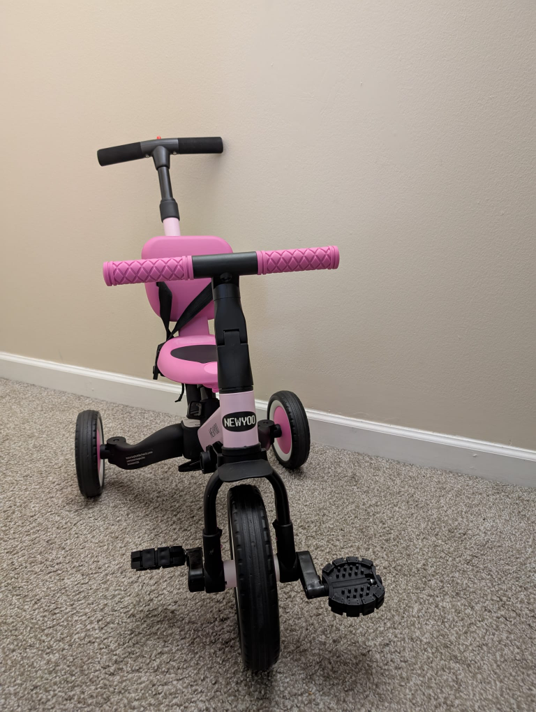 NEWYOO 3-in-1 Baby Tricycle Pink Balance Bike