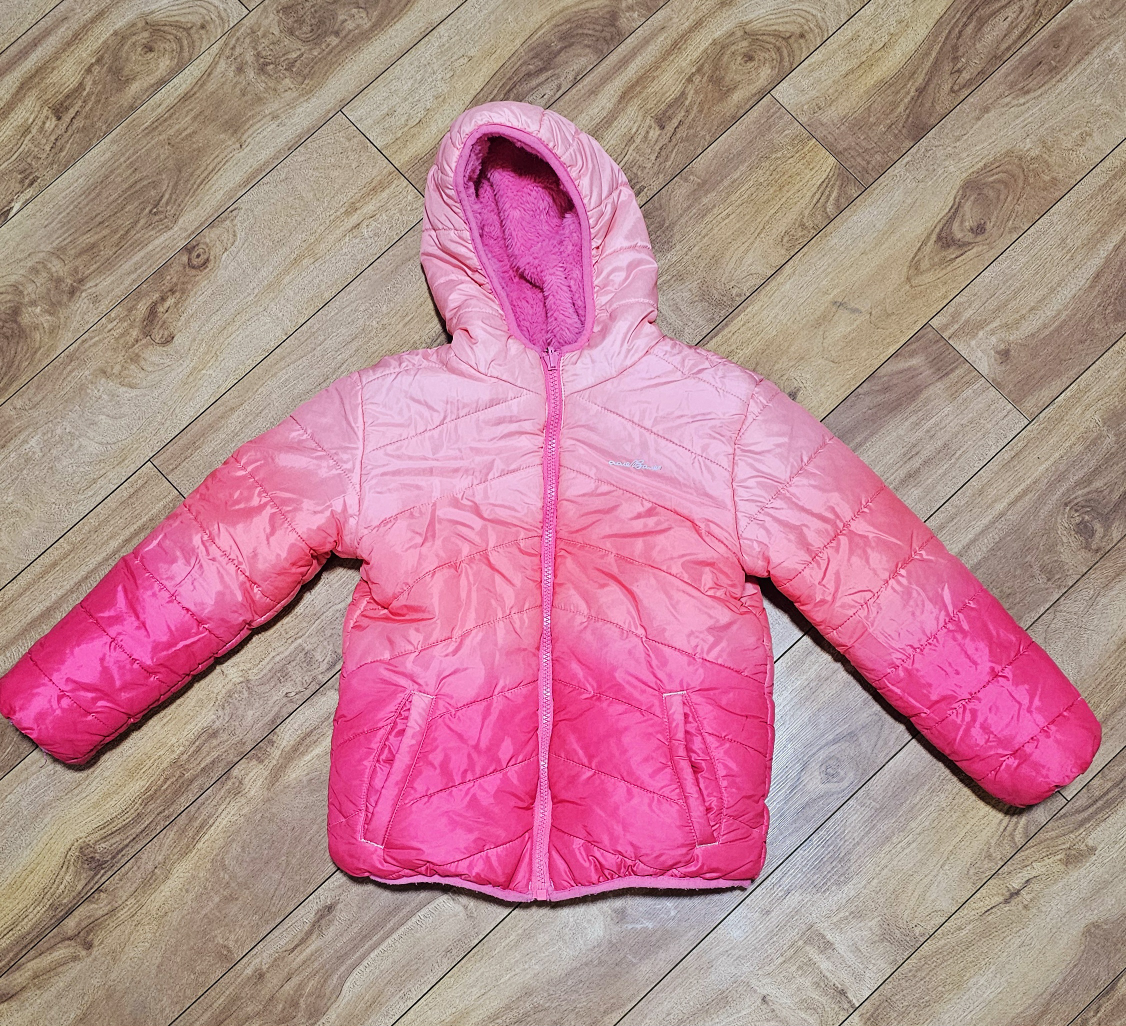 Eddie Bauer Girls' Pink Reversible Fuzzy Fleece Jacket