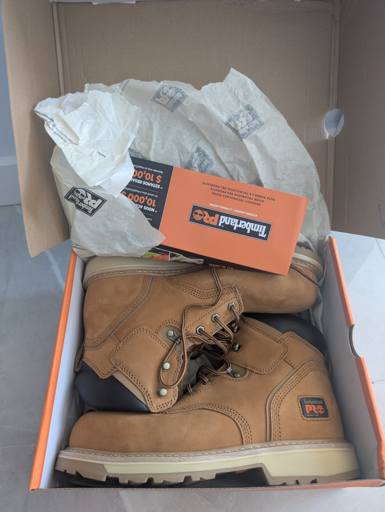 Timberland PRO 6" Pit Boss Steel Toe Boots - Men's Size 10 Wheat