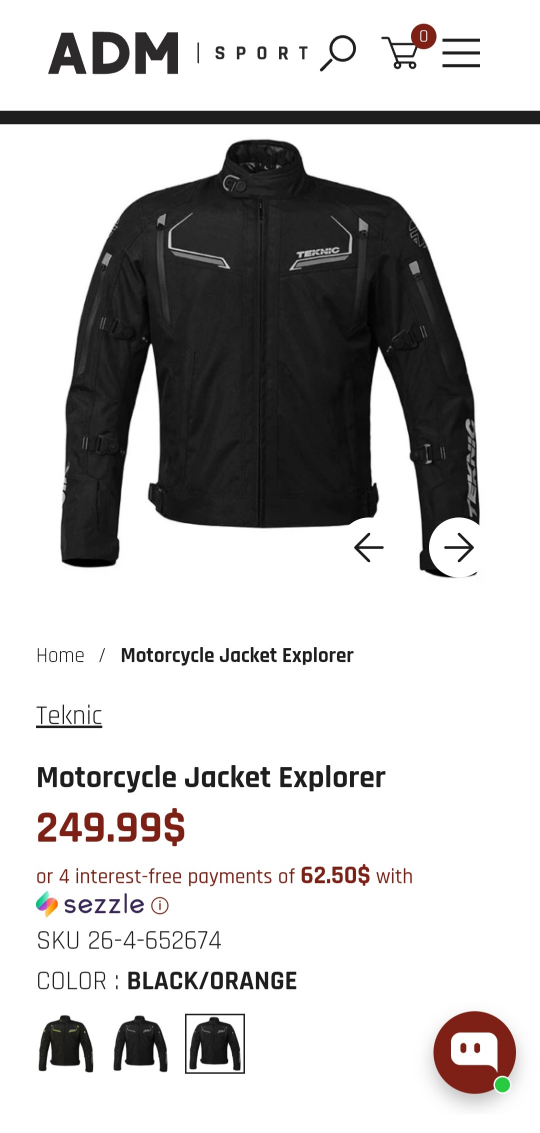 Teknic Motorcycle Jacket Explorer - Black/Orange - photo 2