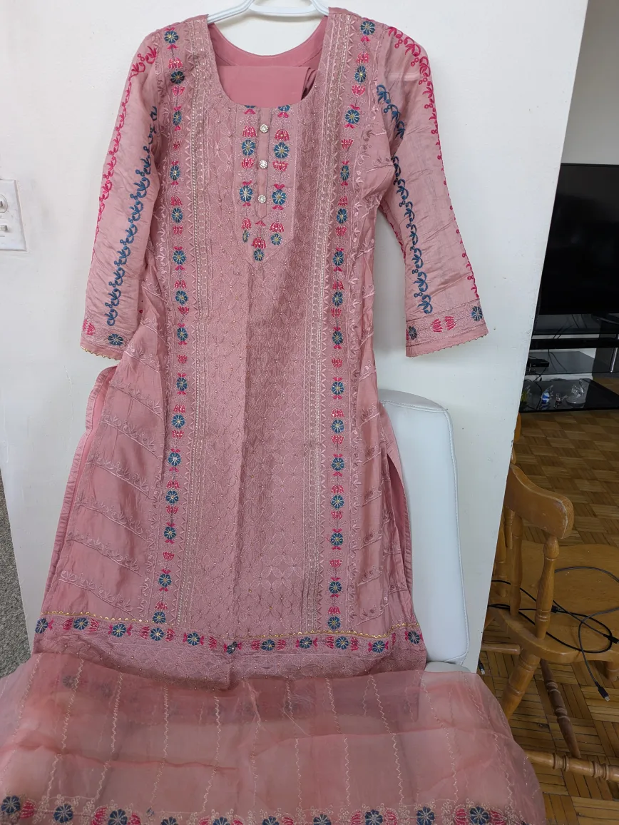 Beautiful Pink Pakistani Shalwar Kameez image indicator(2)
