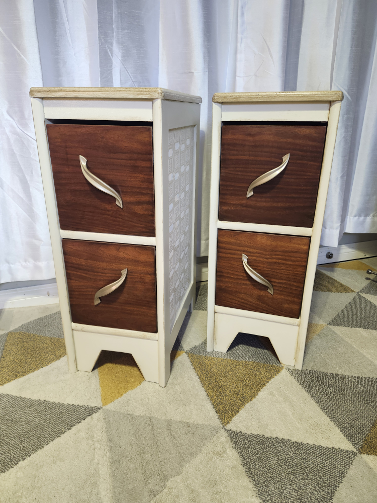 Pair of Vintage Two-Drawer Nightstands
