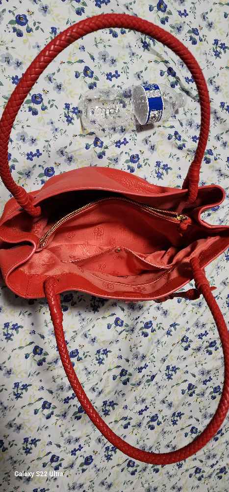 Red Leather Tote Bag - photo 3