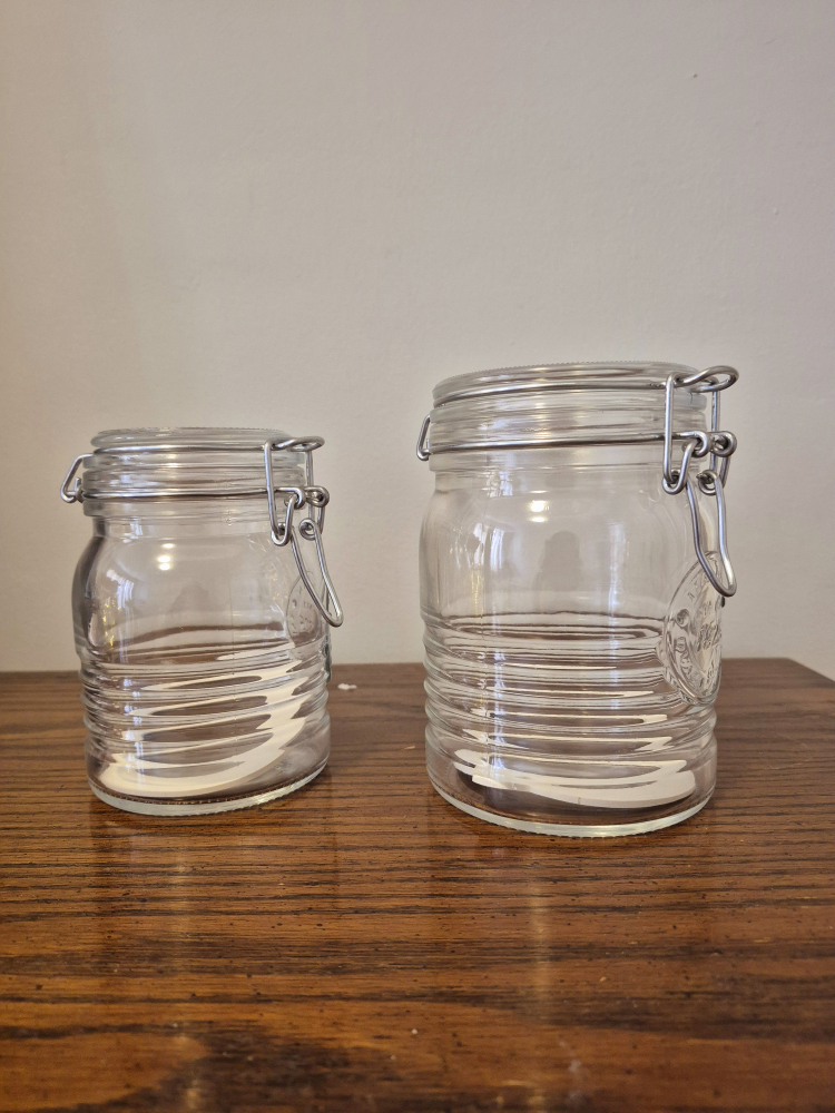 Bormioli Rocco Glass Storage Jars with Clamp Lids - Set of Two - photo 2