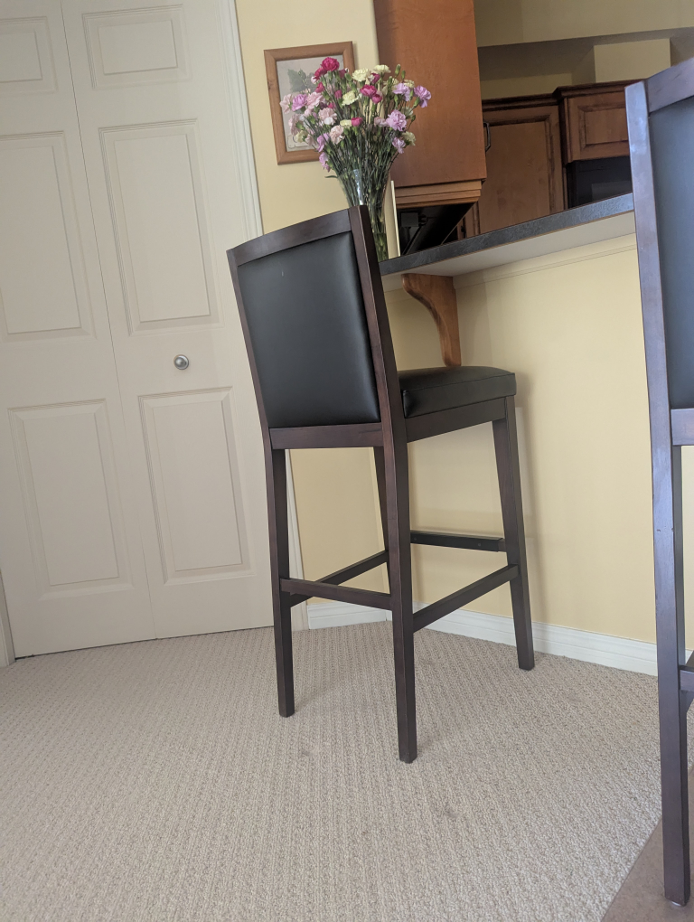 Black Vinyl Bar Stools - photo 2
