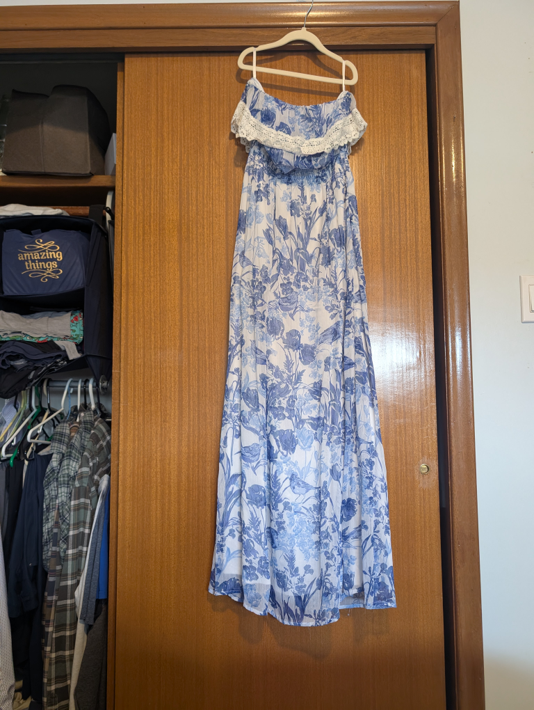 Bridal Shower Blue floral maxi dress