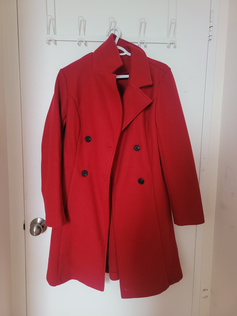 Red Double Breasted Peacoat
