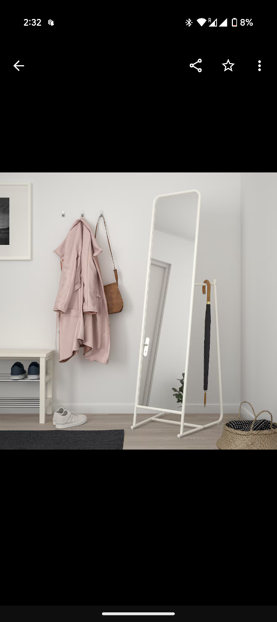 IKEA Full-Length Mirror with Clothes Rack