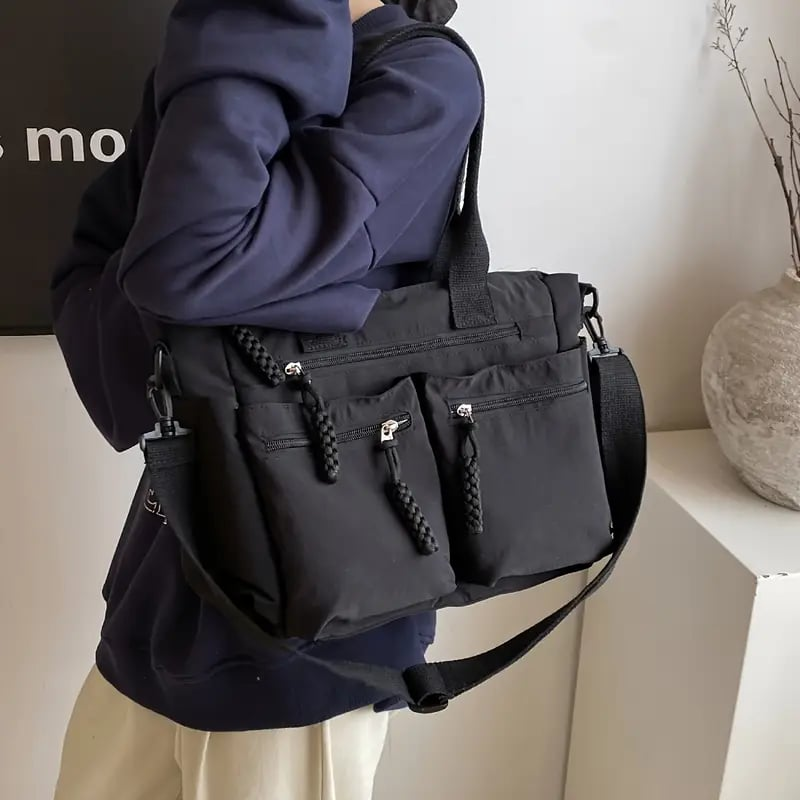 Versatile Multi-Pocket Tote Bag - Green - photo 2