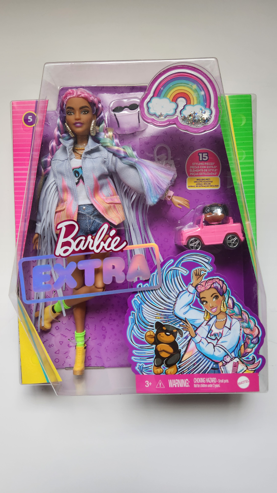 Barbie Extra Doll with Pink Car and Accessories