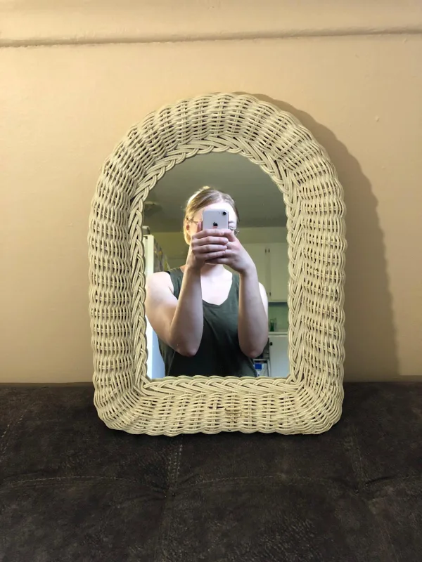 White Wicker Arch Mirror image indicator(3)