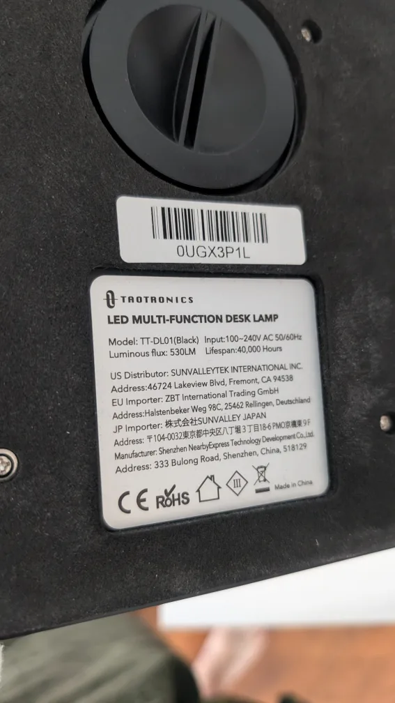 TaoTronics Black LED Dimmable Desk Lamp with USB Charging Port image indicator(6)