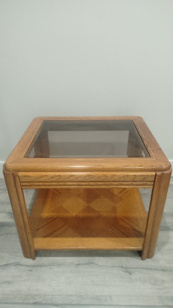 Wooden glass table