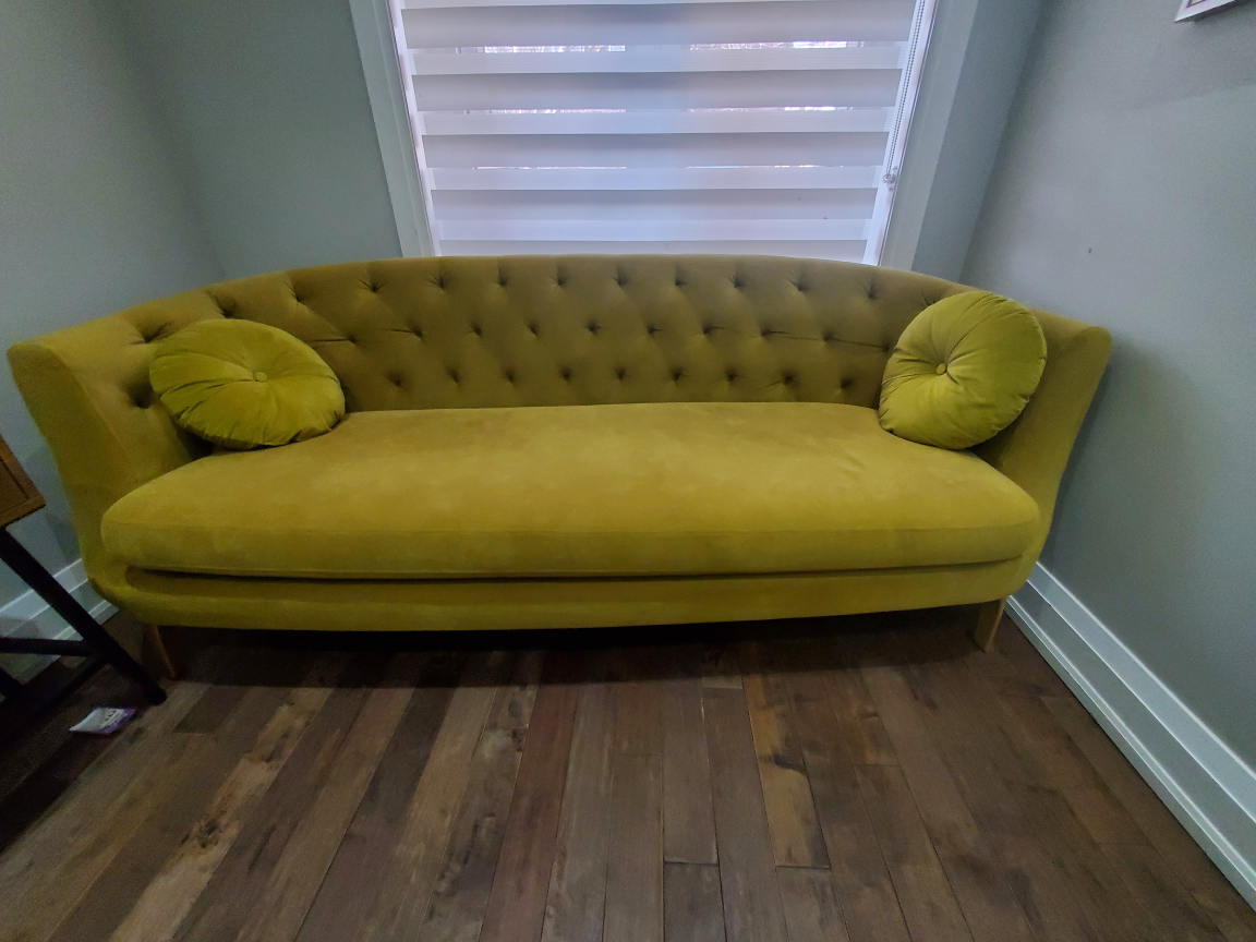 Unique Chartreuse (Green & Gold) Velvet Sofa