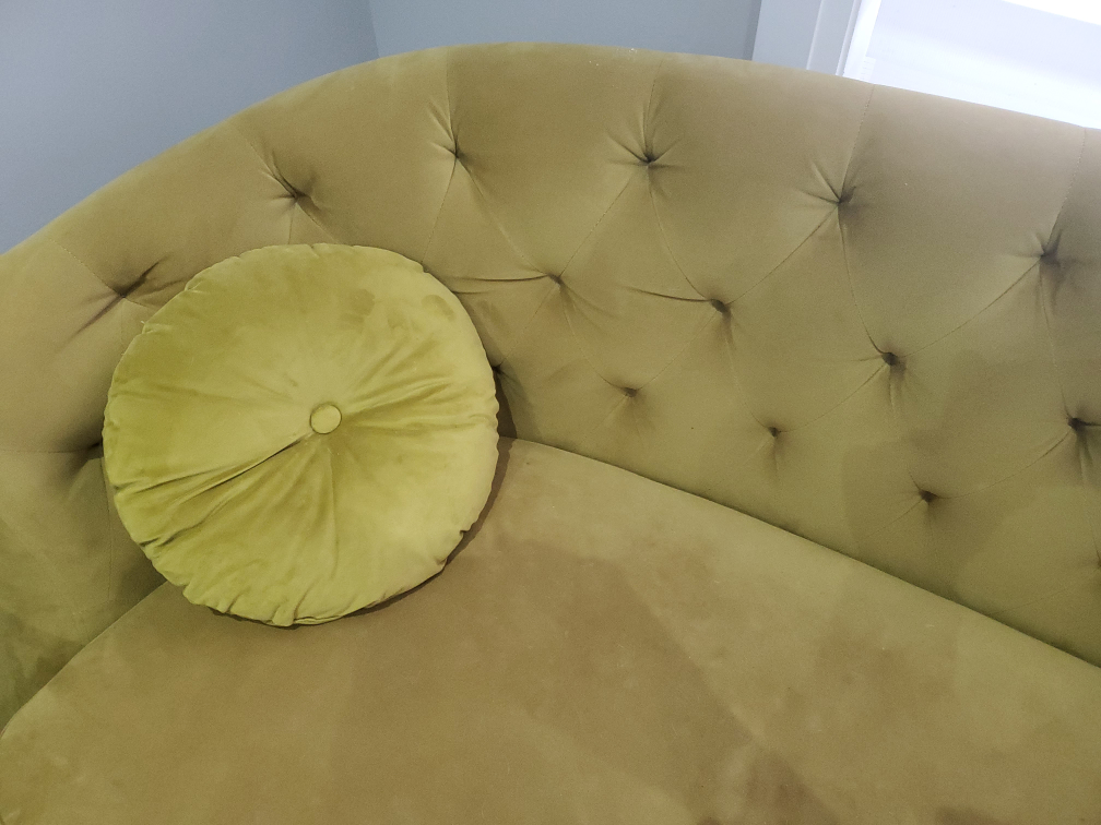 Unique Chartreuse (Green & Gold) Velvet Sofa - photo 3