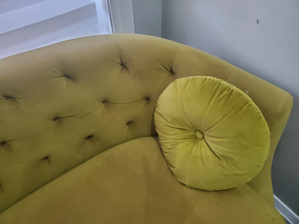 Unique Chartreuse (Green & Gold) Velvet Sofa - photo 4