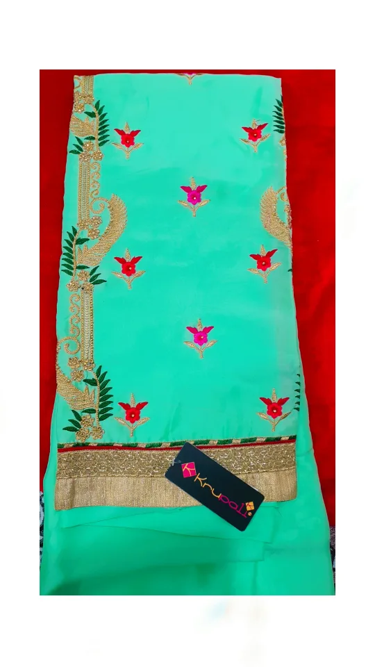Beautiful Mint Green Embroidered Salwar Kameez Suit image indicator(3)
