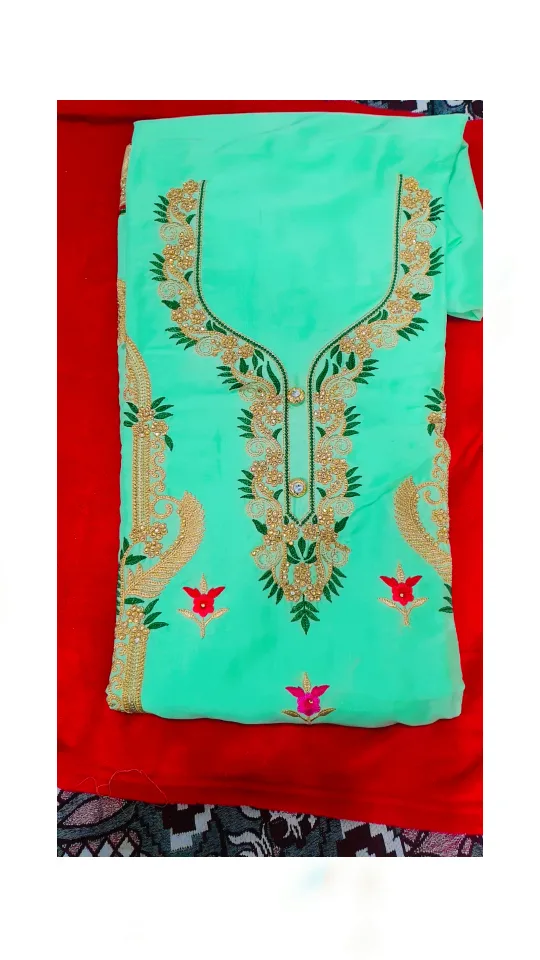 Beautiful Mint Green Embroidered Salwar Kameez Suit image indicator(4)