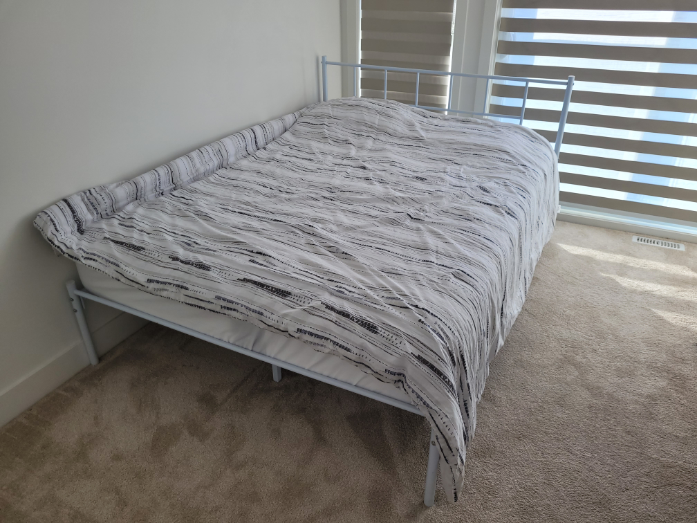 New White Metal Queen Bed Frame