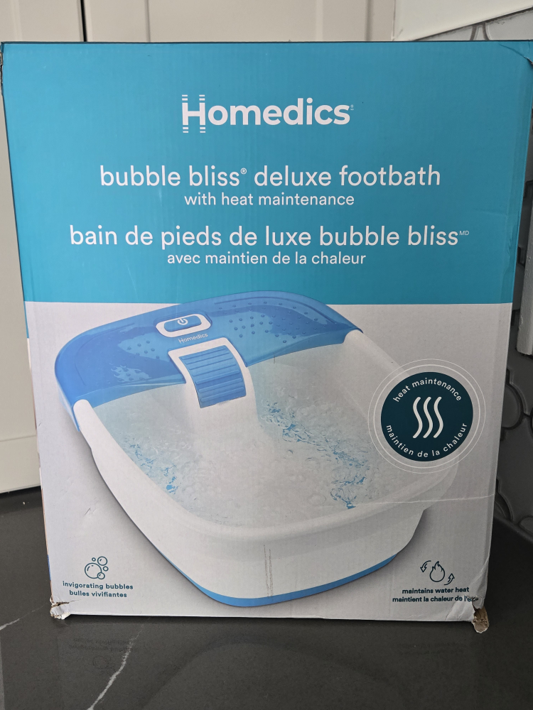 Homedics Bubble Bliss Deluxe Footbath with Heat Maintenance