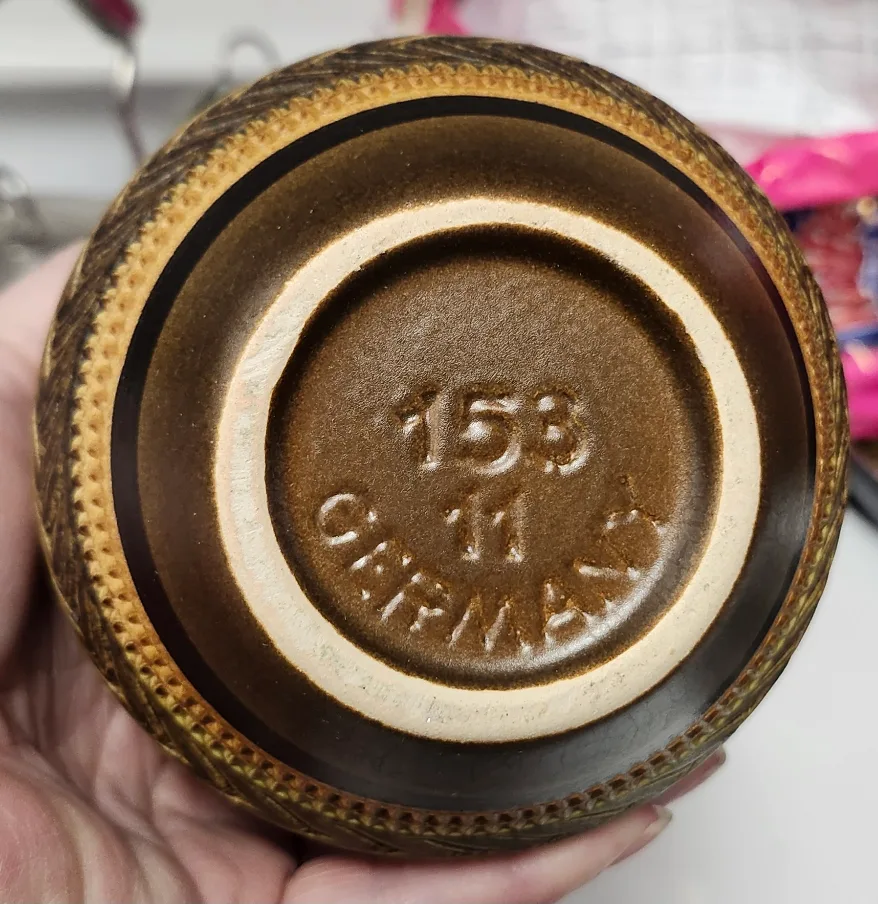 Vintage Bay Keramik Pottery Vase, Brown and Yellow image indicator(3)