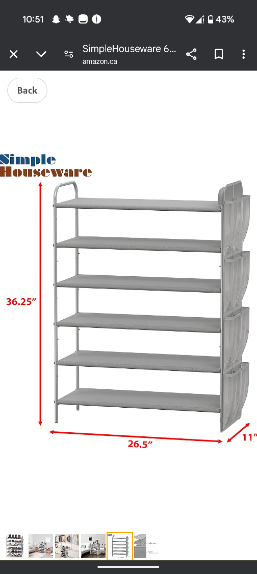 SimpleHouseware 5-Tier Shoe Rack