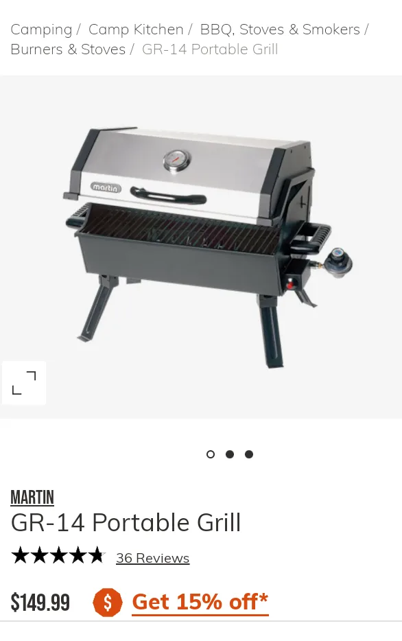 Brand New in Box! - Martin GR-14 Portable Gas Grill image indicator(6)