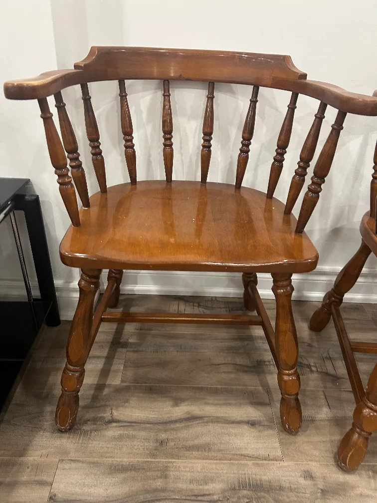 Pair of Wooden Armchairs thumbnail