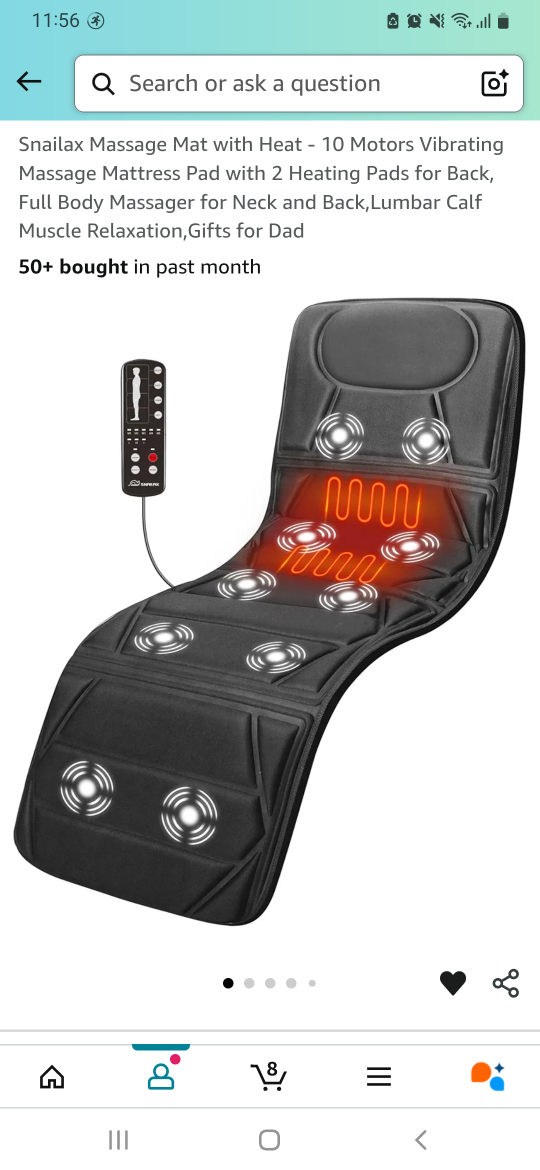 Snailax Shiatsu Massage Mat with Heat - photo 3