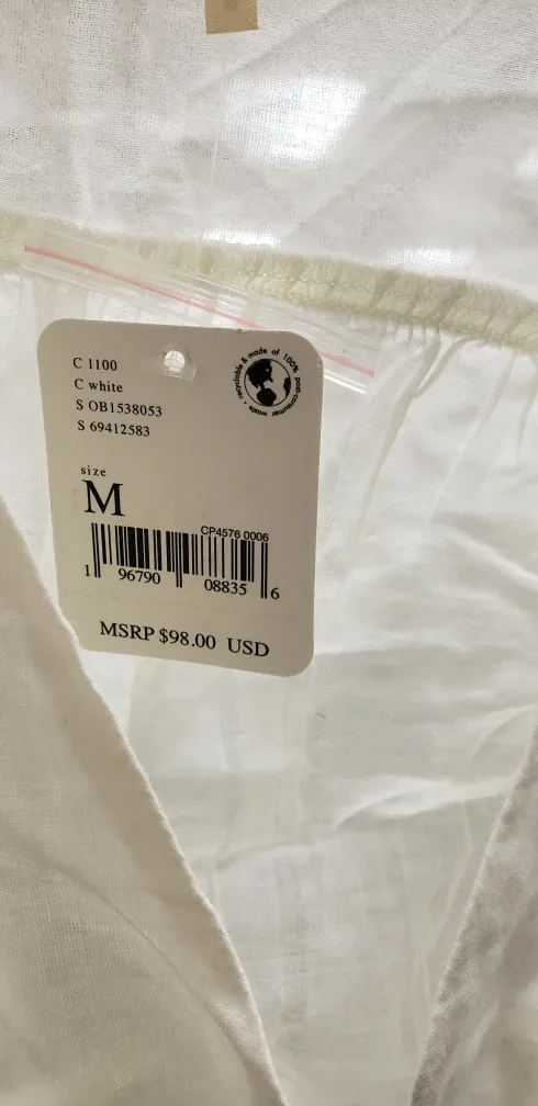 💜 Free People Women's White Lace Crop Top Size M NWT image indicator(4)