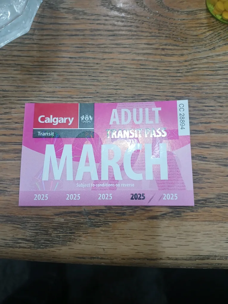 Calgary Transit Adult March 2025 Pass thumbnail