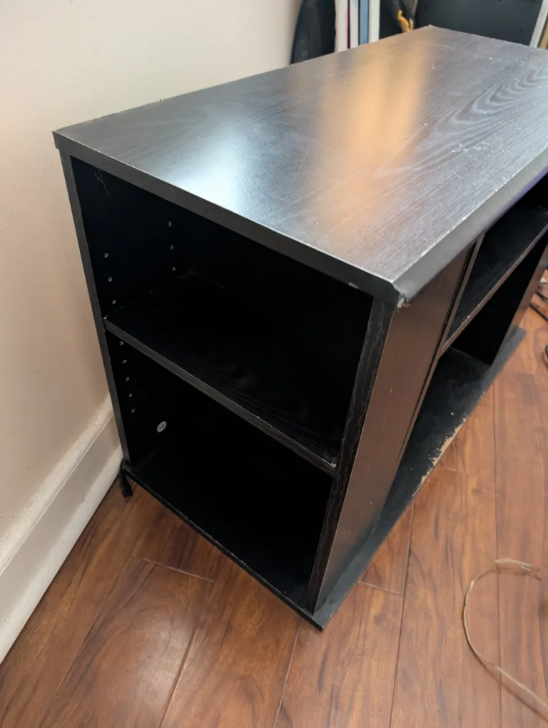 Black TV Stand with Shelf image indicator(3)