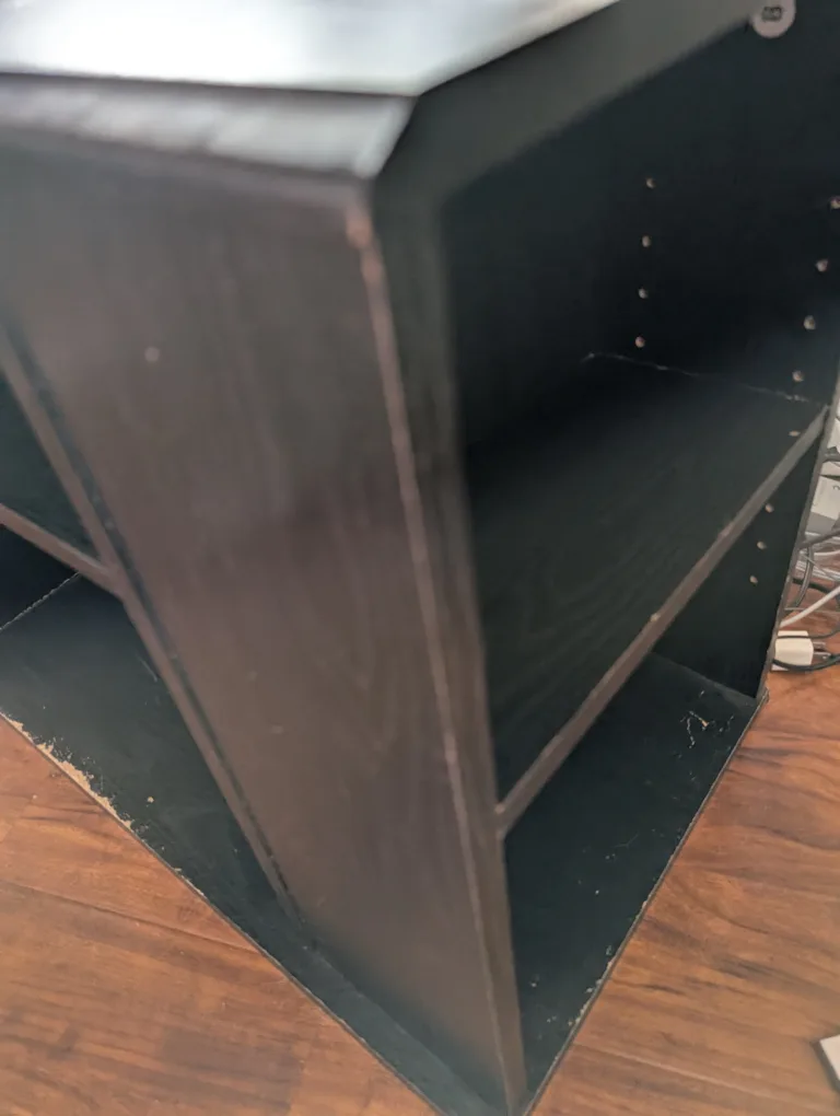 Black TV Stand with Shelf image indicator(4)