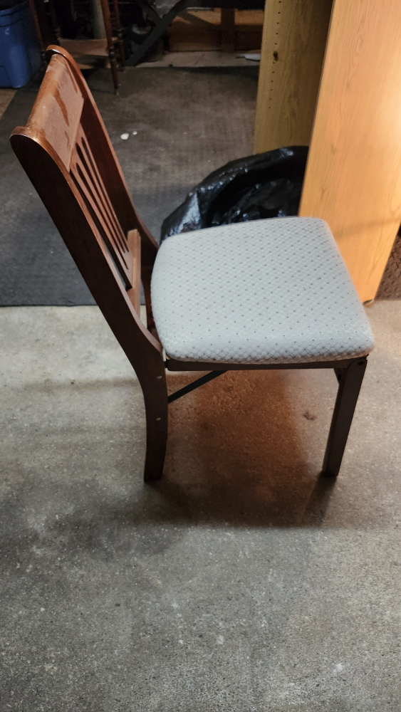 Wooden Folding Chair with Padded Seat - photo 2