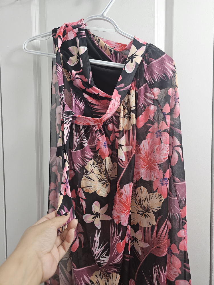 Floral Print Bikini with Sheer Cover-Up - photo 3