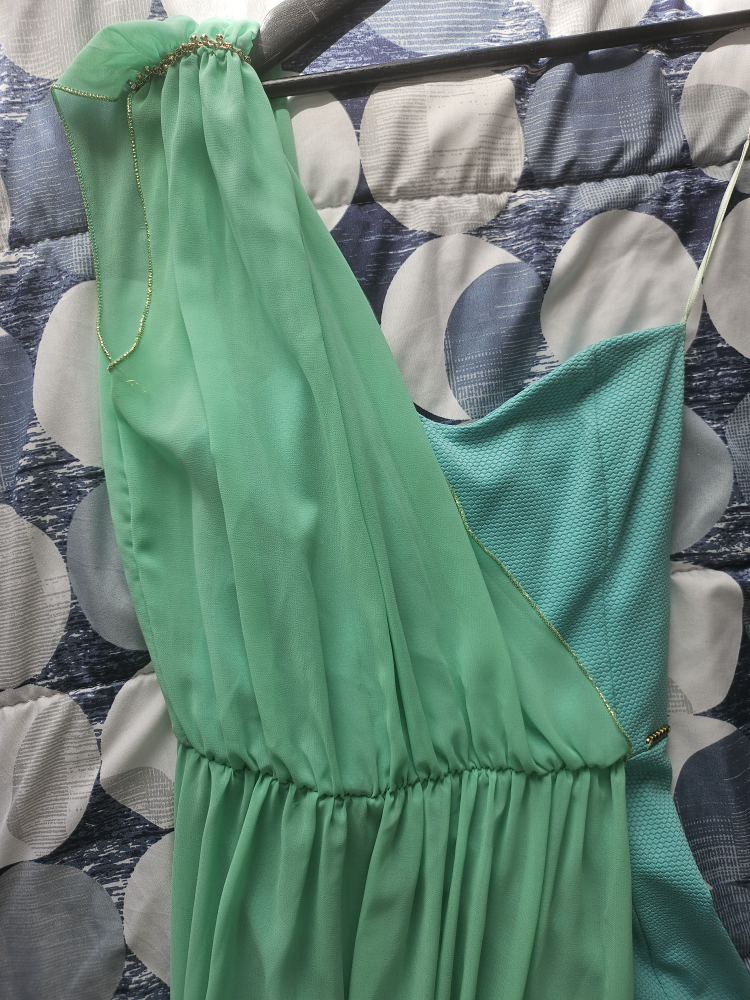 Mint Green Coocu One Shoulder Maxi Dress Size M - photo 3