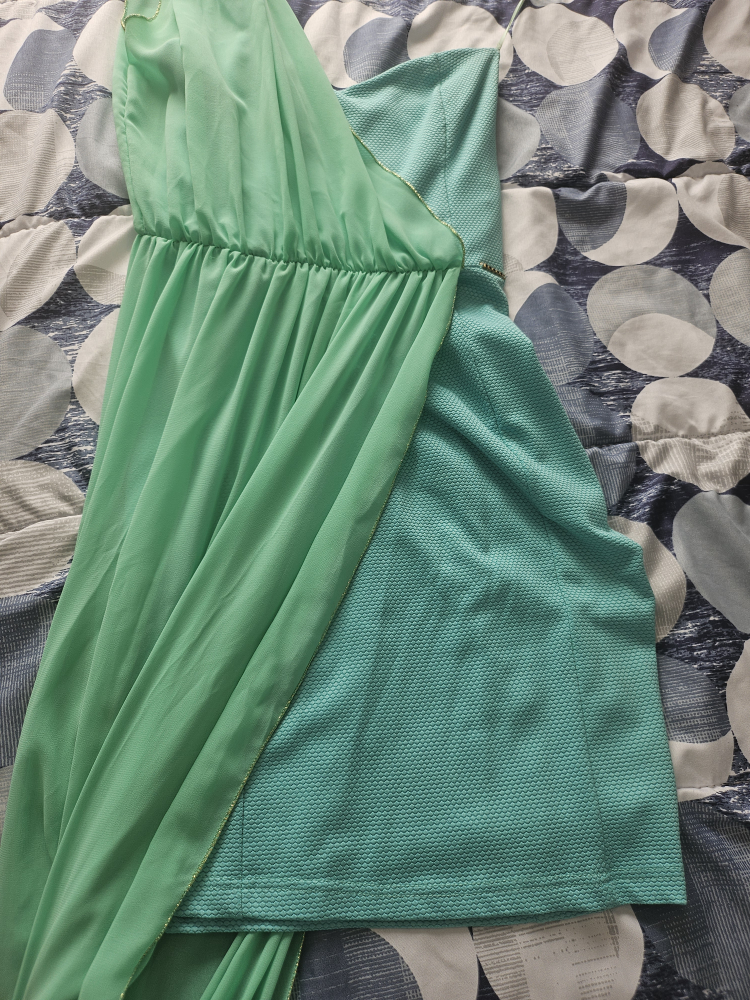 Mint Green Coocu One Shoulder Maxi Dress Size M - photo 4
