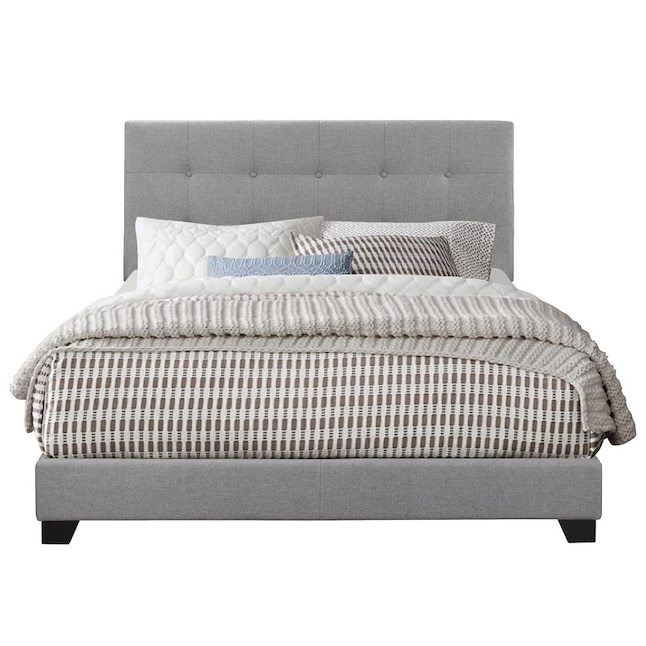 Queen-size Upholstered Bed Frame - Grey