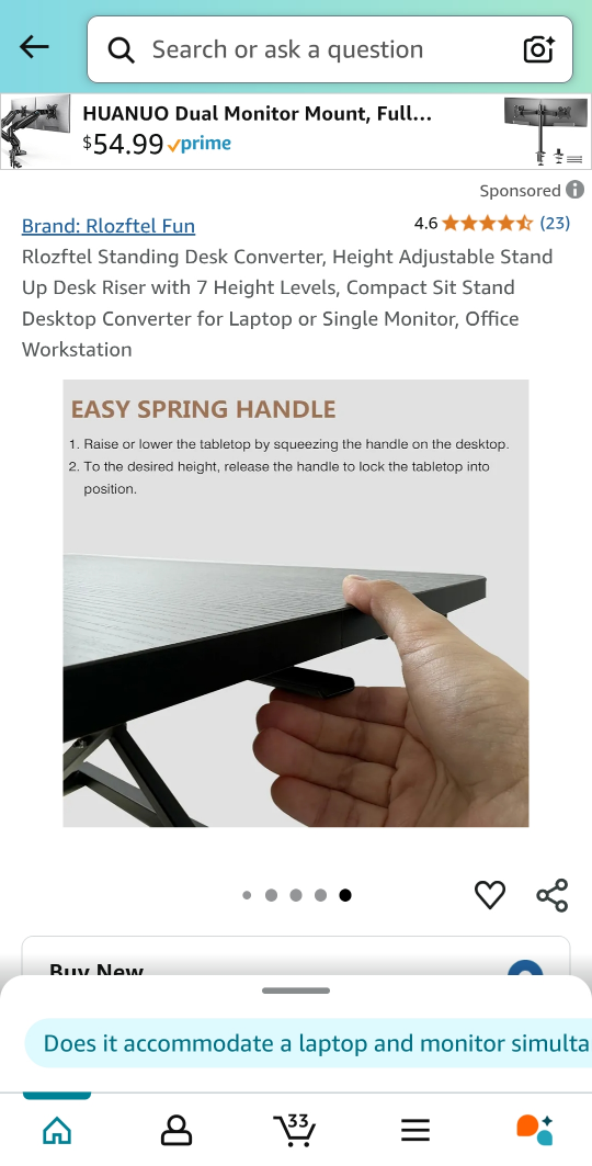 Black Height Adjustable Standing Desk Riser - photo 5