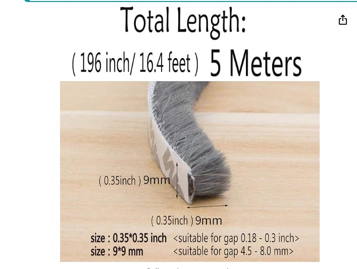5 Metre Self-Adhesive Pile Weatherstrip Seal - photo 3