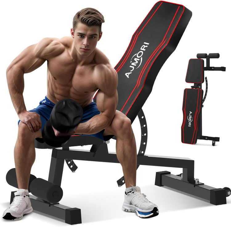 AJUMORI Adjustable Weight Bench - 1200 lbs Capacity