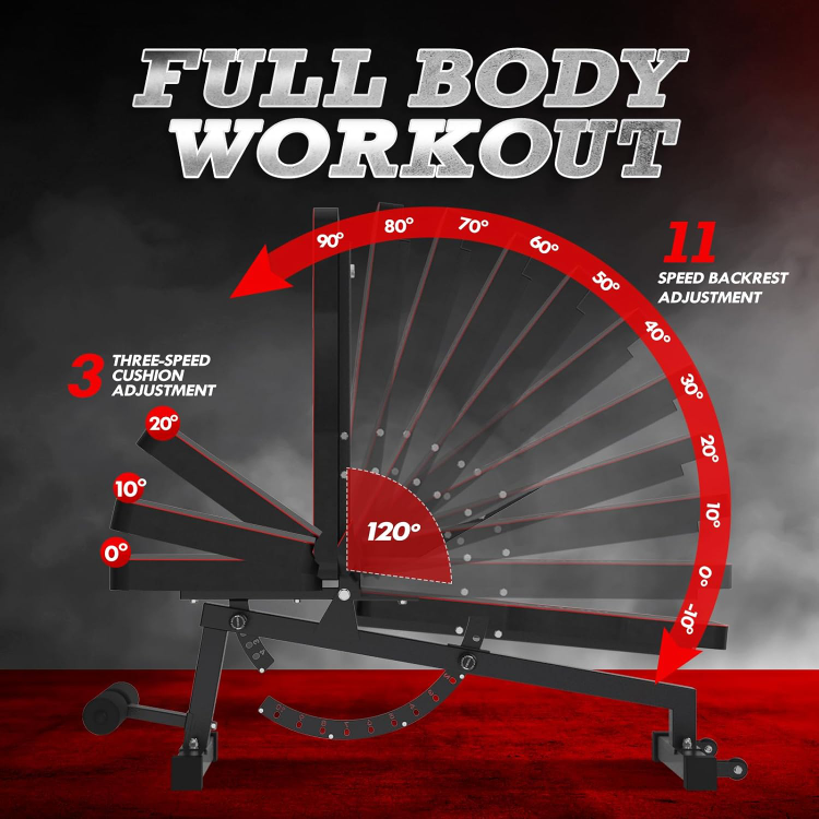 AJUMORI Adjustable Weight Bench - 1200 lbs Capacity - photo 4