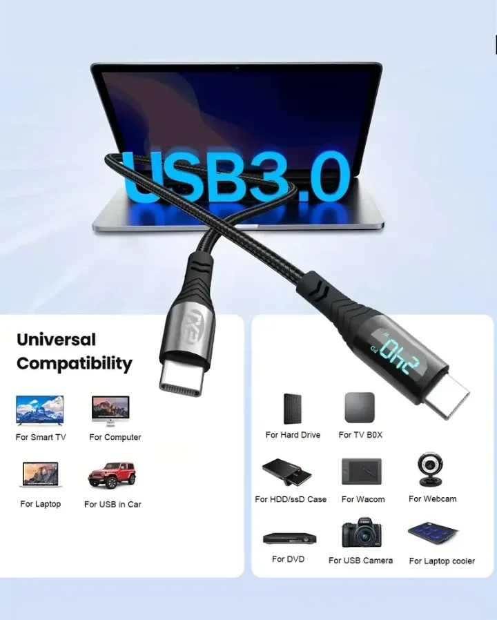 USB-C to USB-C 2m Cable, Fast Charging & Data Transfer image indicator(3)