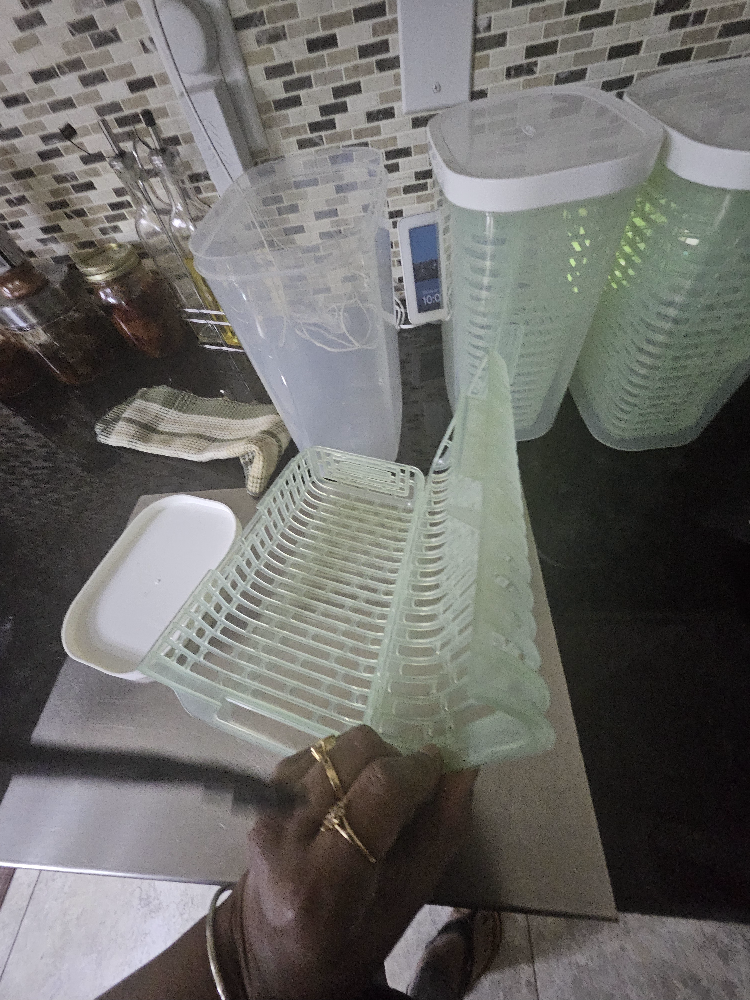 Set of 4 Green Plastic Collapsible Storage Baskets 10$ - photo 4