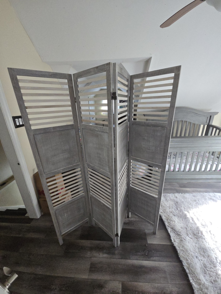 Gray Wooden Room Divider