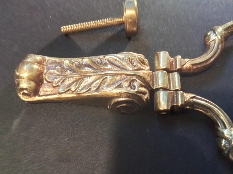 Antique Brass Door Knocker with Knob C. 1875 image indicator(4)