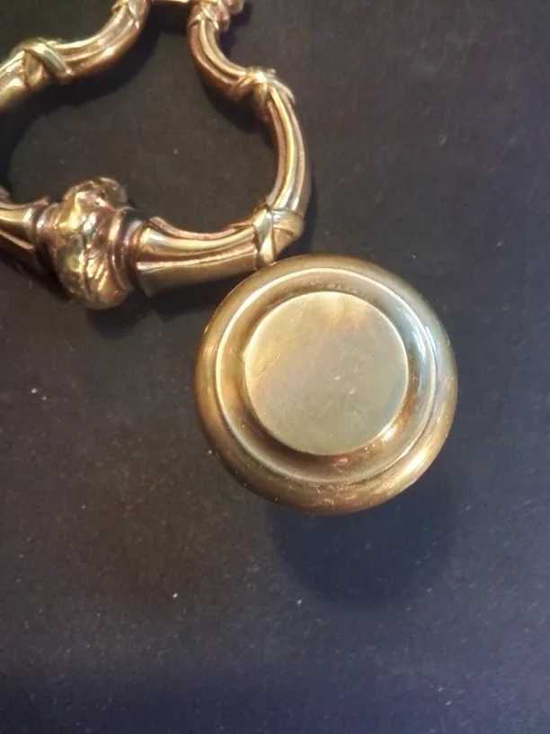 Antique Brass Door Knocker with Knob C. 1875 image indicator(5)