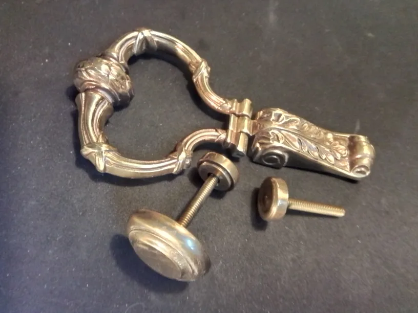 Antique Brass Door Knocker with Knob C. 1875 image indicator(6)