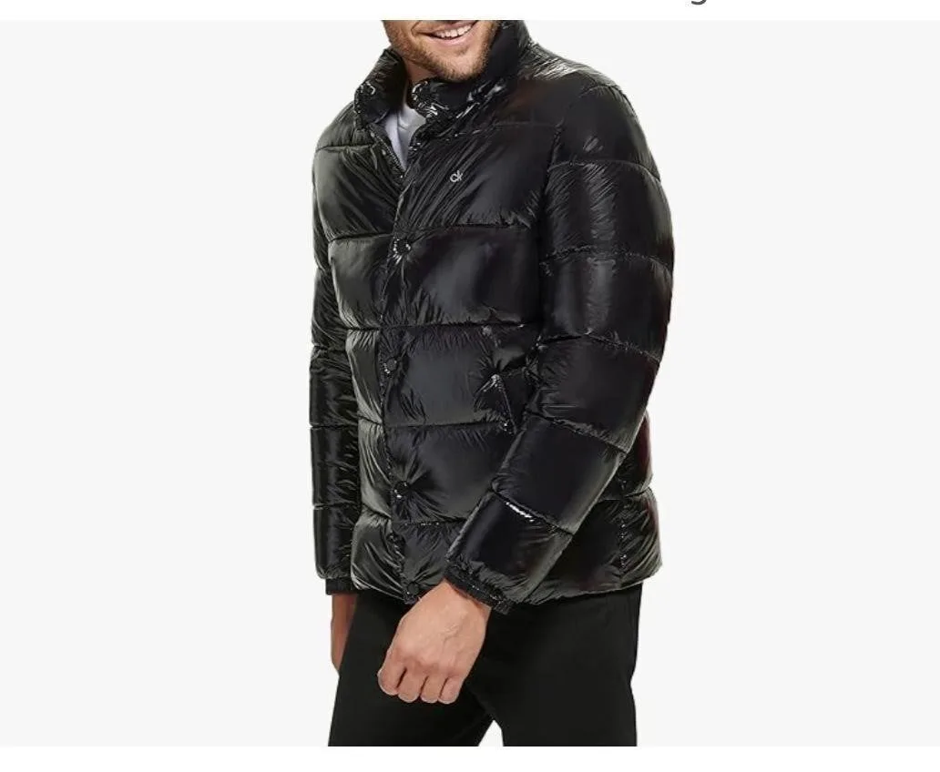 Calvin Klein Men's Black Shiny Puffer Jacket image indicator(3)