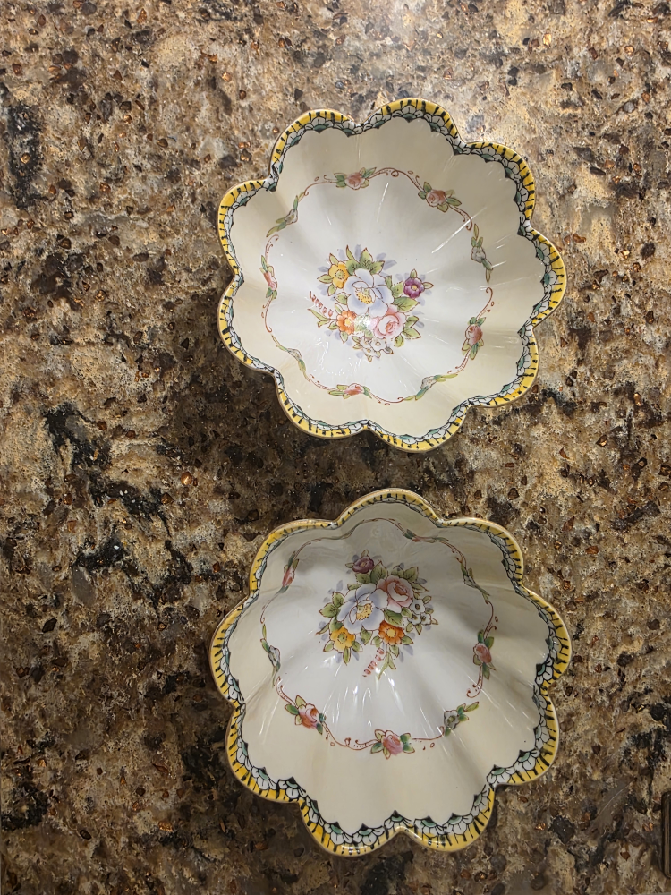 Pair of Noritake Vintage Footed Bowls